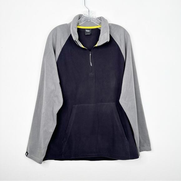 BONOBOS | Men’s Fielder Quarter Zip Fleece Pullover Top Black and Gray Sz. Large - Picture 2 of 4